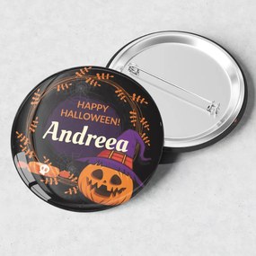 Insigna personalizata cu nume si text Halloween 2