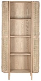 Etajera, natur, din lemn de cauciuc si rattan, Serene