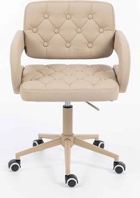 HR8403K Scaun Crem Piele Ecologica Premium Soft cu Bază Crem