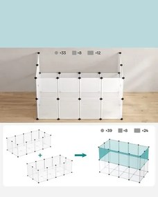 Gard pentru animale mici din plastic transparent BEN, 143x71x47cm, transparent SongmicsHome