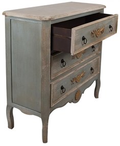 Comoda verde, din lemn masiv, aspect vintage, Brocanteur