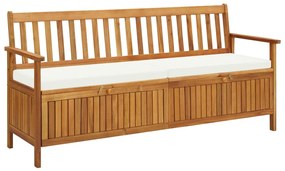 vidaXL Bancă de depozitare cu pernă, 170 cm, lemn masiv de acacia
