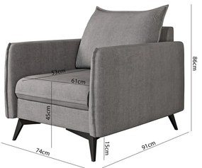 Fotoliu gri Juli Bis – Ropez