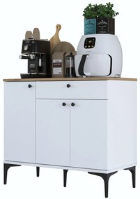 Comodă Jette 94 (nuc + alb). 1127421