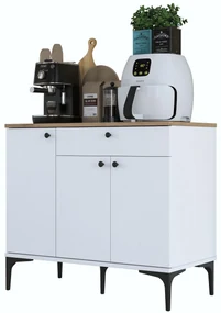 Comodă Jette 94 (nuc + alb). 1127421