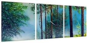 Tablou - Pictură în ulei de peisaj (cu ceas) (90x30 cm)