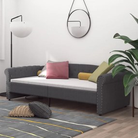 337215 vidaXL Pat de zi, gri închis, 90x200 cm, textil, USB