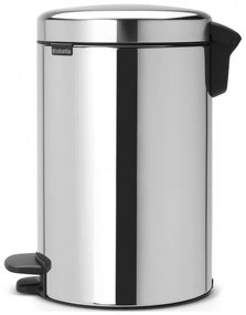 Cos de gunoi cu pedala Brabantia NewIcon 649033, 12 L, Inchidere lina, Baza antiderapanta, Cos interior metalic, Inox