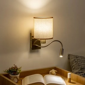 Lampă LED de perete Brilagi NUBILA 1xE27/25W/230V + LED/3W alamă/maro