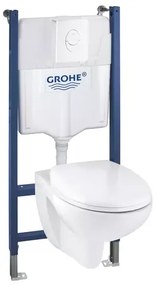 Set rezervor WC Grohe Solido 2 in 1 si clapeta alba Skate Air plus vas WC cu capac softclose
