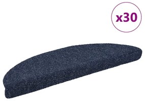 vidaXL Covorașe autoadezive pentru scări, 30 buc., 56x17x3 cm, semirotunde, albastre