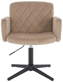 HR802CROSS Scaun Latte din Catifea cu Bază Neagră