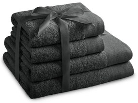 Prosoape de baie gri-închis 4 buc. din bumbac din frotir Amari – Restilo
