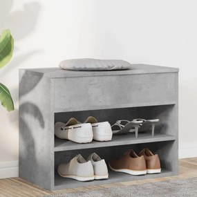vidaXL Banchetă pantofar, gri beton, 60x30x45 cm, PAL
