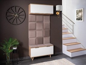 Set mobilier pentru hol Platus (bej + alb + stejar sonoma). 1091996