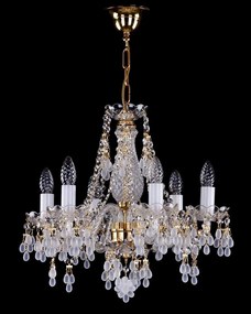 Candelabru cristal Bohemia 6 brate, diam. 48cm Rosana VI. white CE