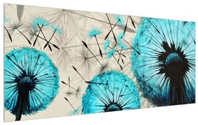 Tablou cu o mulțime de păpădii albaste (120x50 cm), în 40 de alte dimensiuni noi