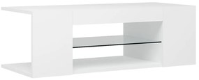 Comoda TV cu lumini LED, alb, 90x39x30 cm 1, Alb