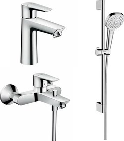 Set baterii lavoar, cada si set de dus Hansgrohe Talis E crom