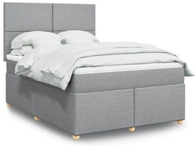 vidaXL Pat continental, gri deschis, 140x200 cm, material textil