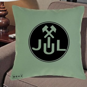 Perna Personalizata JUL Jiul Lupeni Fotbal, 40x40 cm, Verde, Husa Detasabila, Perna Inclusa, BEKZ®