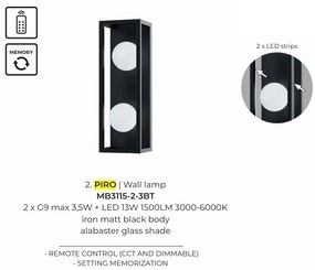 Aplica de perete moderna LED cu telecomanda PIRO