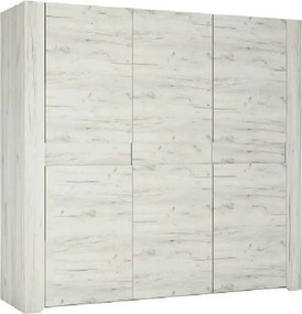 Dressing ANGEL TIP 22 3D, alb craft, PAL melaminat, cu 3 usi, 220x60x2