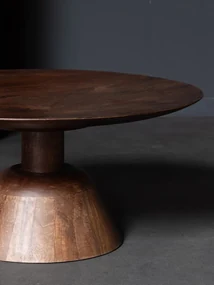 Masuta de cafea, rotunda, din lemn de mango, Everdel