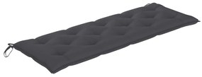 Banca gradina 3 locuri, cu perna, 150 cm, lemn masiv eucalipt Antracit, 150 cm, 1
