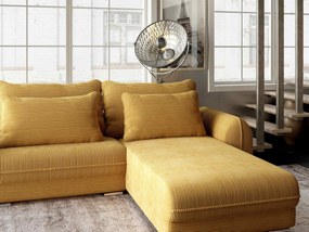 Colțar extensibil dumonde cu ladă de depozitare si sezut confortabil din spuma high-density, Denver Zoom Mustar 275x185 cm II