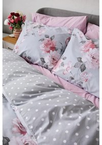 Lenjerie de pat din bumbac pentru pat single Bonami Selection Belle, 140 x 200 cm, gri