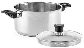 Cratiță Luigi Ferrero Sophia FR-3403, 20x11 cm, 3.2 l, Oțel 18/10, Capac din sticlă, Inducție, Inox