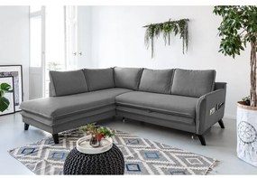 Colțar extensibil cu șezlong pe partea stângă Miuform Charming Charlie L, gri