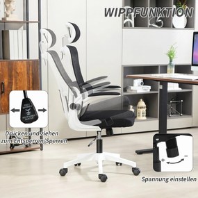 Vinsetto Scaun de Birou Ergonomic cu Tetieră Detașabilă Negru | Aosom Romania