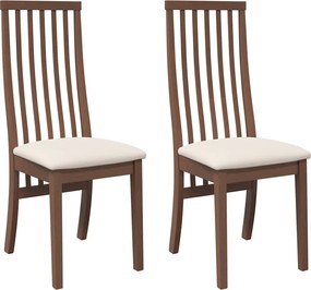 vidaXL Scaune sufragerie cu perne 2 buc. cauciuc din lemn masiv maro