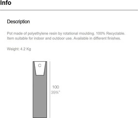 Ghiveci plante design decorativ exterior/interior TOWER 25×100cm