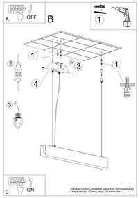 Lustră LED pe cablu Sollux SL.1394 SPARK 1xG13/8,5W/230V alb
