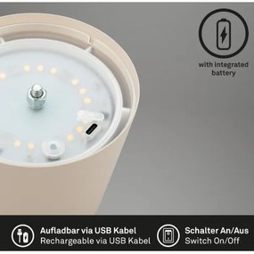 Lampă LED reîncărcabilă dimabilă de masă Briloner 7508011 LED/2,5W/5V IP44 bej