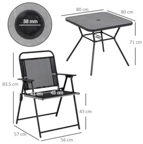 Outsunny Set din 5 piese pentru servit masa in aer liber cu 4 sca | Aosom Romania