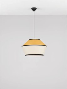 Lustra cu abajur stratifiat catifea Mustard cu hartie naturala VELISS