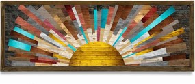 Tablou TAH021, multicolor, lemn, 40x120 cm