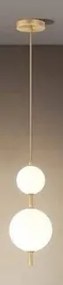 Pendul LED cu 3 Tipuri de Lumina, Inaltime Reglabila, Doua Globuri, 40W, Auriu
