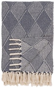 Pătură albastră din bumbac reciclat 130x180 cm Izmir – House Nordic