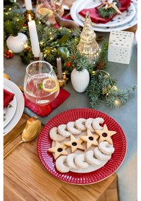 Suporturi pahare din in roșu 4 buc. – Linen Tales