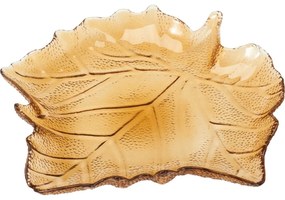 Tavă de sticlă Frunză 26,3 × 25,5 × 4 cm, maro