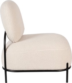 Fotoliu crem cu tapițerie din țesătură bouclé Polly – White Label