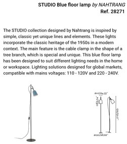 Lampadar, Lampa de podea design modern Studio albastru