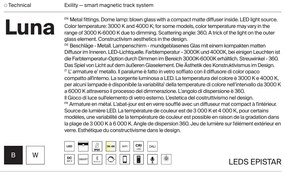 Spot LED suspendat, accesoriu pentru sina magnetica Exility, Luna negru 3000K