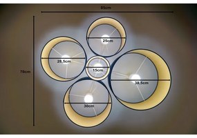 Duolla - Plafonieră ROLLER PENTO 5xE27/60W/230V albastru