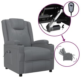 3073791 vidaXL Fotoliu rabatabil electric, antracit, piele ecologică